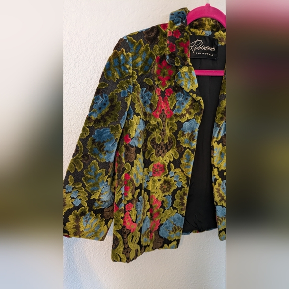 Amazing Vintage 1960s/50s Psychedelic Tapestry Cropped Jacket - Picture 3 of 13